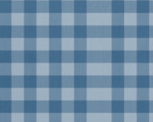 Warm blankets of blue plaid resting against snowy winter backdrop at a cozy cabin retreat