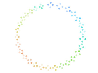 密集したパステルカラーのドット小花の円フレーム