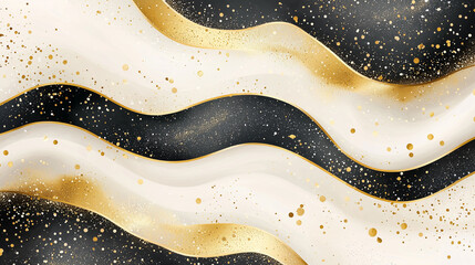 Obraz premium Elegant black and gold abstract wave pattern