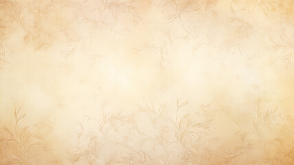 soft pastel color beige background parchment with a thin barely noticeable floral ornament, wallpaper copy space, vintage design
