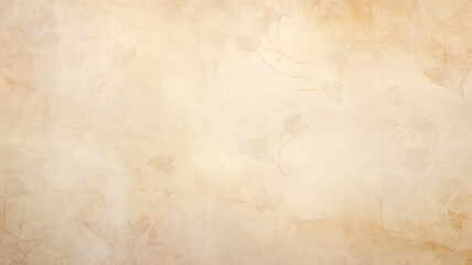 Obraz premium soft pastel color beige background parchment with a thin barely noticeable floral ornament, wallpaper copy space, vintage design