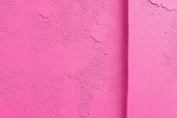 Fototapeta premium A textured pink wall with a smooth corner, showcasing vibrant color and surface detail.