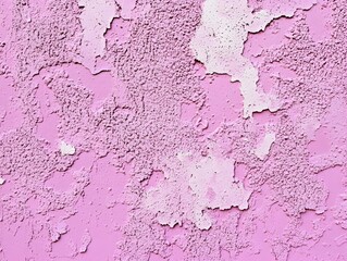 Textured pink wall with peeling paint and rough surface.
