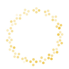 丸い形に並んだ黄色い小さな花のドットフレーム