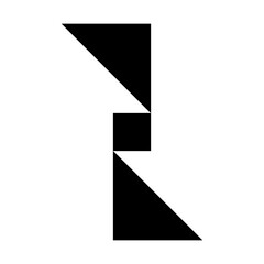 Z letter logo from squares and triangles
