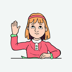 Girl with a book present in the class