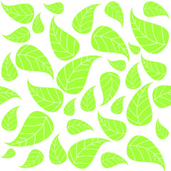 seamless pattern with green leaves