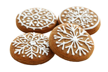 Fototapeta premium Iced Gingerbread Cookies with Snowflake Designs