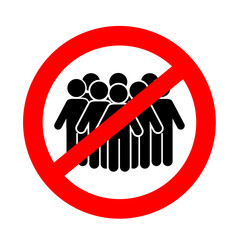 warning sign no crowding, keep your distance