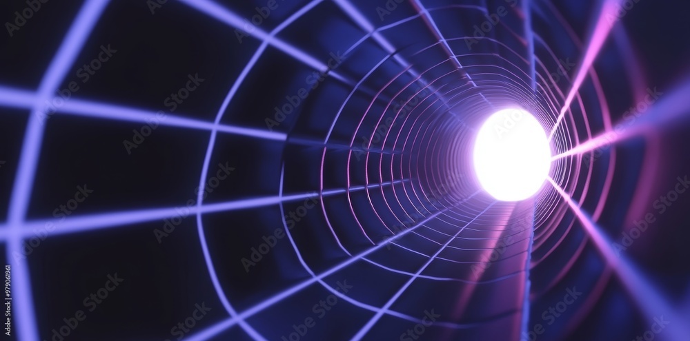 Poster future-looking looping animation with lines and dots in a sci-fi style