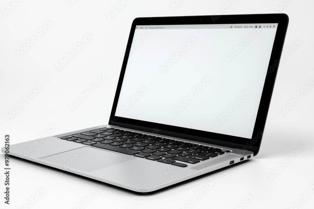 Wall mural laptop mockup on isolated white background created with generative ai
