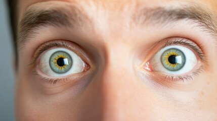 Obraz premium Closeup of a person s eyes widened in genuine shock and amazement as they witness an unexpected and startling sight The intense vivid