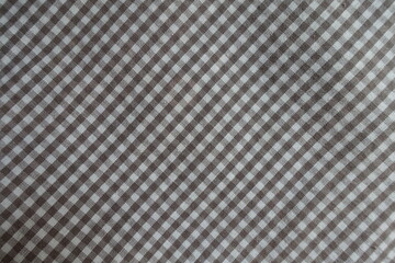 cotton fabric with grey and white gingham pattern texture