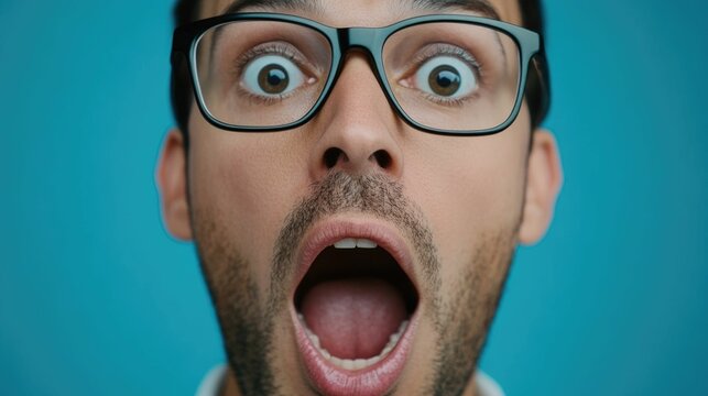 Close up portrait of a person s open mouth expressing a state of utter amazement and astonishment after witnessing something extraordinary and unbelievable