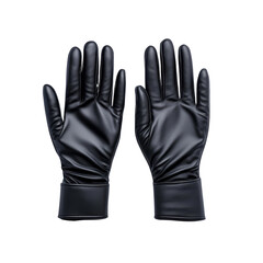 Black Leather Gloves Isolated