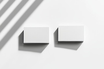 A photo of a stack of business cards with a clipping path for branding purposes.