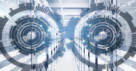 Image of scopes with data processing over computer servers