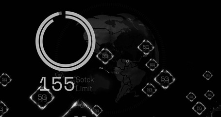 Image of 6g text and digital data processing over scope scanning