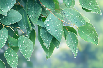 Fototapeta premium rain drops on leaf
