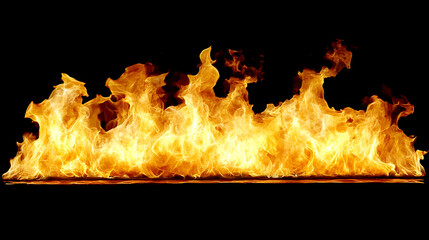 Fototapeta premium Blazing Fire Flames Burning with Intensity and Passion on a Black Background