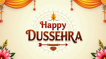 Vibrant Dussehra Illustration - Celebrate Victory of Good Over Evil with Divine Hindu Festivity Art