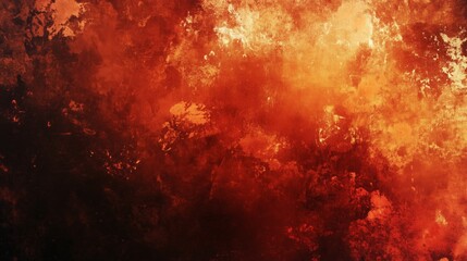 Fiery red brown burnt orange copper black abstract background. Geometric shape. Color gradient. 3d effect. Noise rough grungy grain. Neon light metallic. Design. Template. Web banner. Wide. Panoramic.