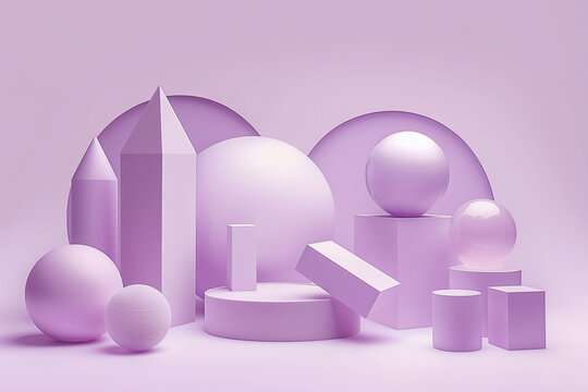 background with colorful squares, cubes. 3d render of a violet and purple podium with bright background. AI Generated