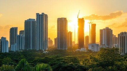 Fototapeta premium Real condominium under construction city architecture cityscape.
