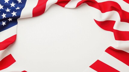 Fototapeta premium American Flag Border Frame with White Background
