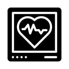 Fototapeta premium heartbeat glyph icon