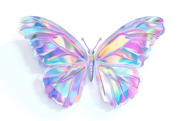 Fototapeta premium Colorful iridescent butterfly illustration