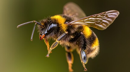 Bumblebee in Flight  Closeup Macro Photography