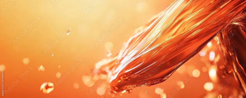 Poster A vibrant splash of orange liquid captures the essence of movement and energy, creating an enticing visual for various projects.