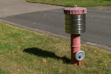 Unconventional fire hydrant design on a residential street