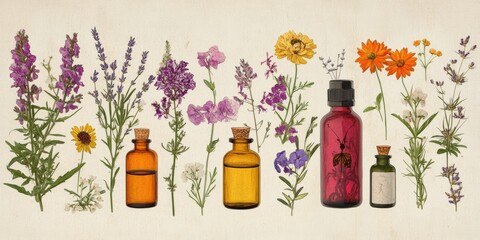 An educational chart featuring homeopathic remedies for seasonal allergies, stress, and minor injuries, including descriptions of each remedys properties and indications.
