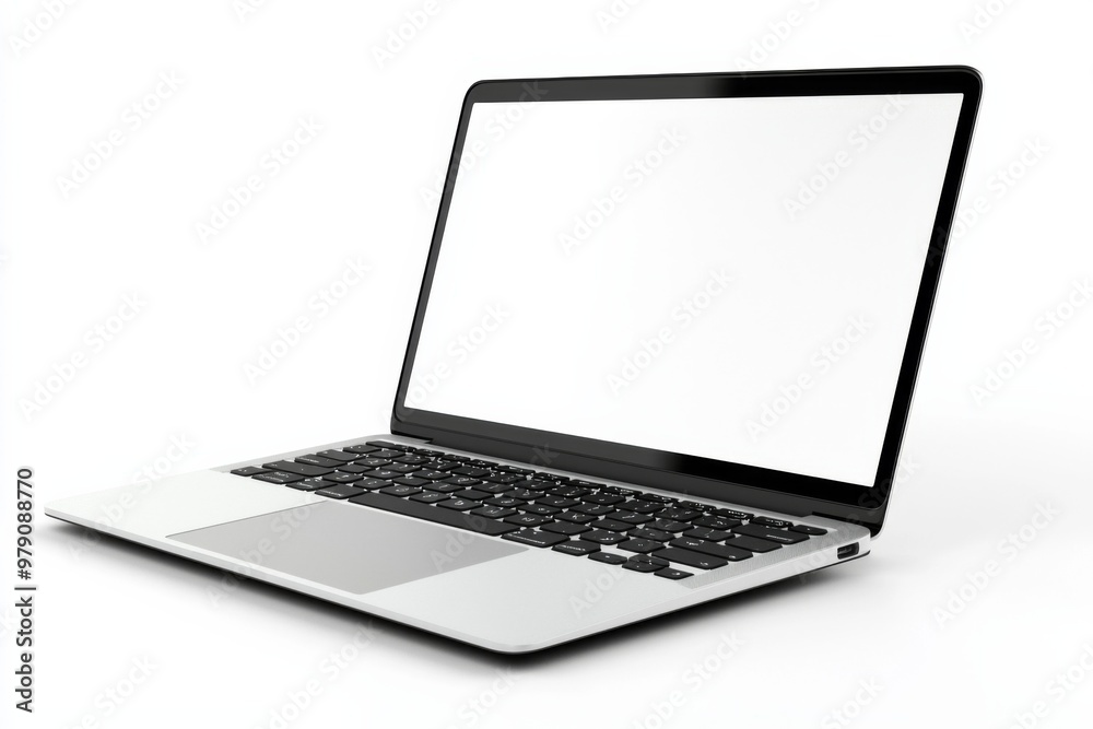Wall mural laptop mockup on isolated white background created with generative ai