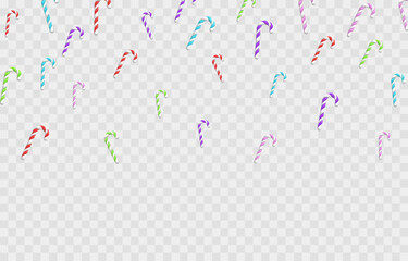 Vector Christmas sweet canes png. Christmas sweet canes falling from above png. Candy cane, red striped cane. Christmas background.
