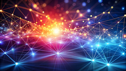 Naklejka premium Abstract digital background of points and lines with glow, digital, abstract, background, points, lines, glow, technology