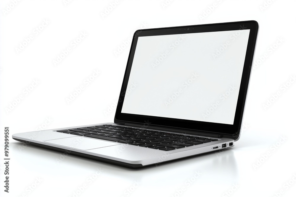 Wall mural laptop mockup on isolated white background created with generative ai