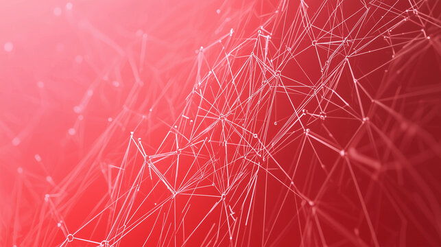 Red network node structure technology background image