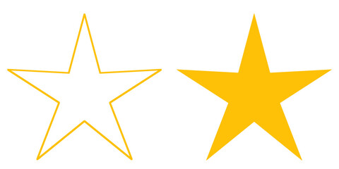 Obraz premium Star illustration isolated icon. Stars illustration icons. Stars collection. Golden Stars isolated on white background. illustration Star