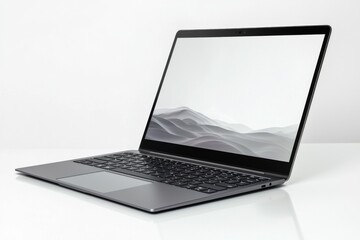 Fototapeta premium Laptop Mockup on Isolated white background created with Generative AI
