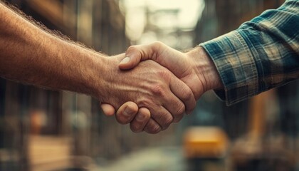 Construction Site Handshake