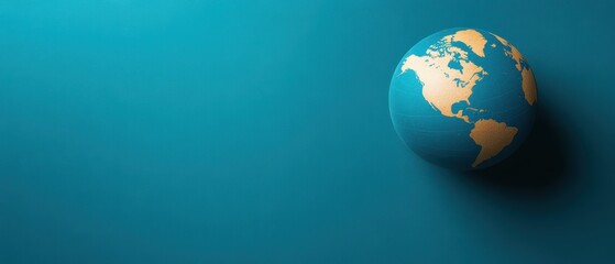 A vibrant globe resting on a turquoise background, symbolizing travel, exploration, and global awareness. Perfect for educational themes.