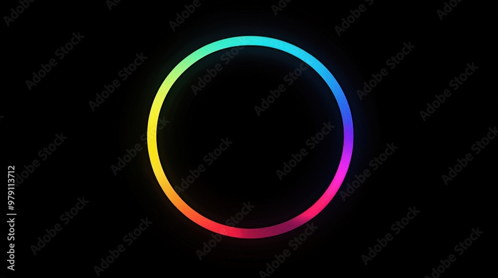 Canvas Prints colorful circle on black