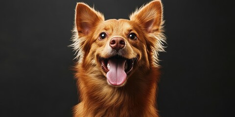 Brown Dog with Tongue Out