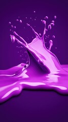 Fototapeta premium A vibrant splash of purple paint on a smooth surface, showcasing fluid motion and color.