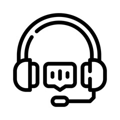 gaming headset line icon