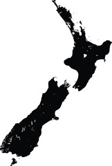 BLACK NEW ZEALAND MAP