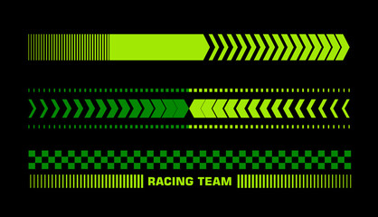 Set of simple car stripes. Car race stripes. Racing sticker design. Graphic sport decal vinyl element. Automobile decoration. Racing design vector 
